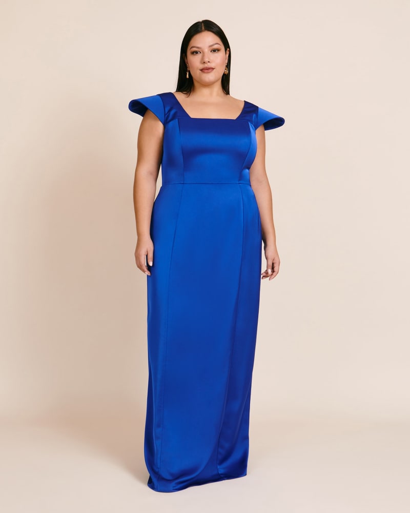Front of a model wearing a size UK 28 Rebel Gown in Royal Blue by MIMINE AG. | dia_product_style_image_id:224432